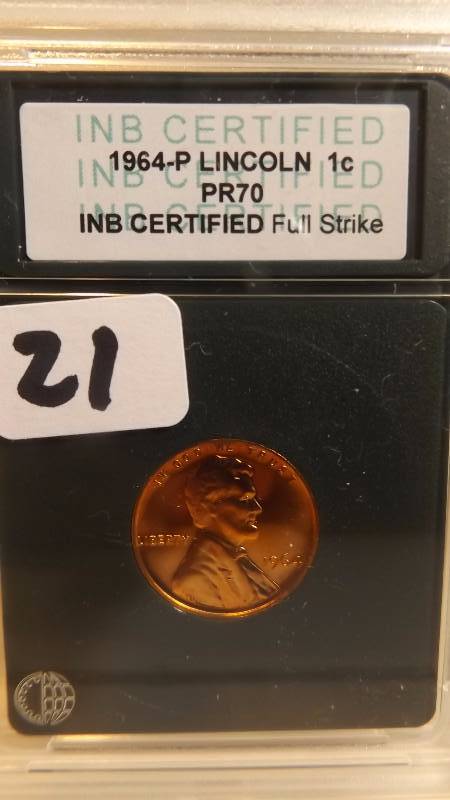 � INB 1964 P Lincoln Cent Proof 70