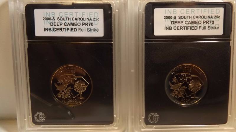 � Lot of 2 � INB 2000 S South Carolina DC Proof 70 State Quarters