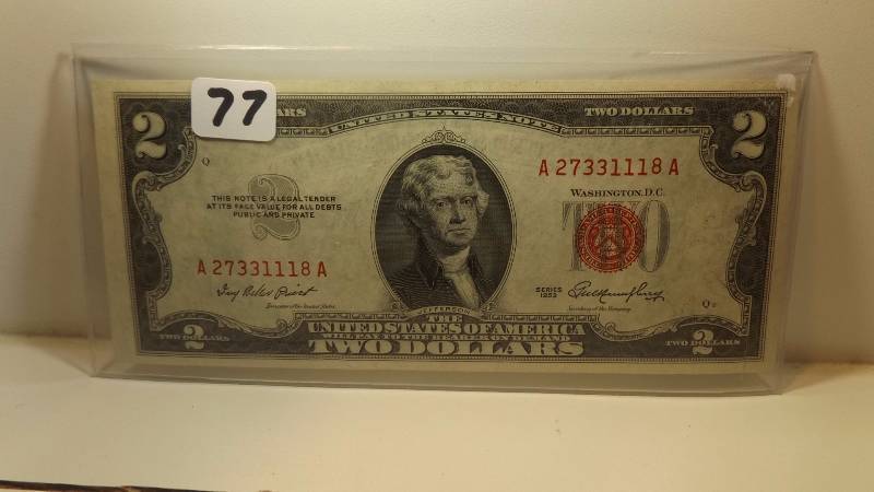 �� 1953 Two Dollar Red Seal Bill