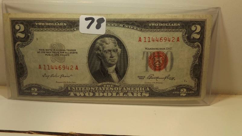 � 1953 Two Dollar Red Seal Bill