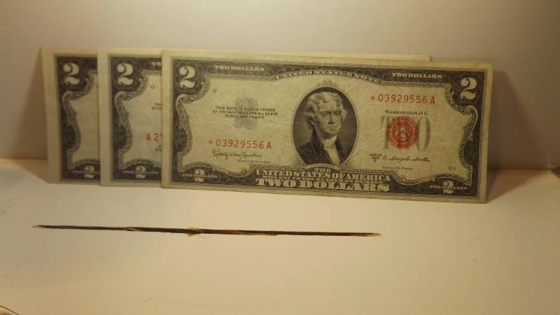 Lot of 3 � Two Dollar Red Seals � 1953 C Star Note, 1953 Series B, 1953