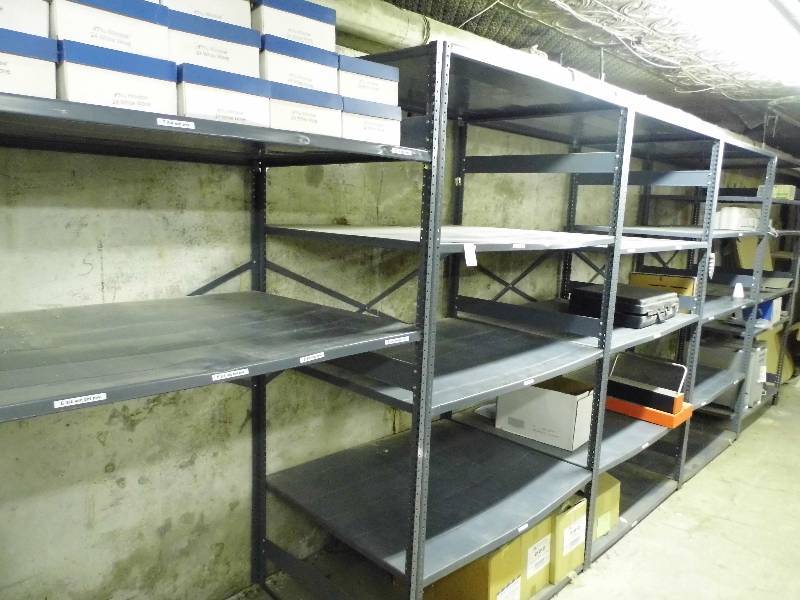 lot 11 image: 5 Sections of Metal Shelving
