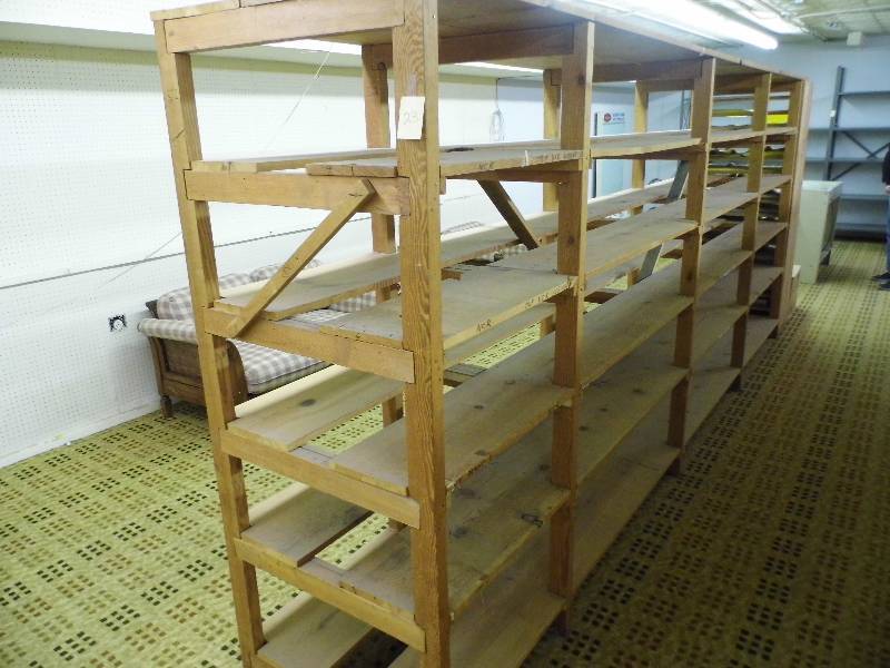 lot 23 image: Wood Shelving - 4 Sections