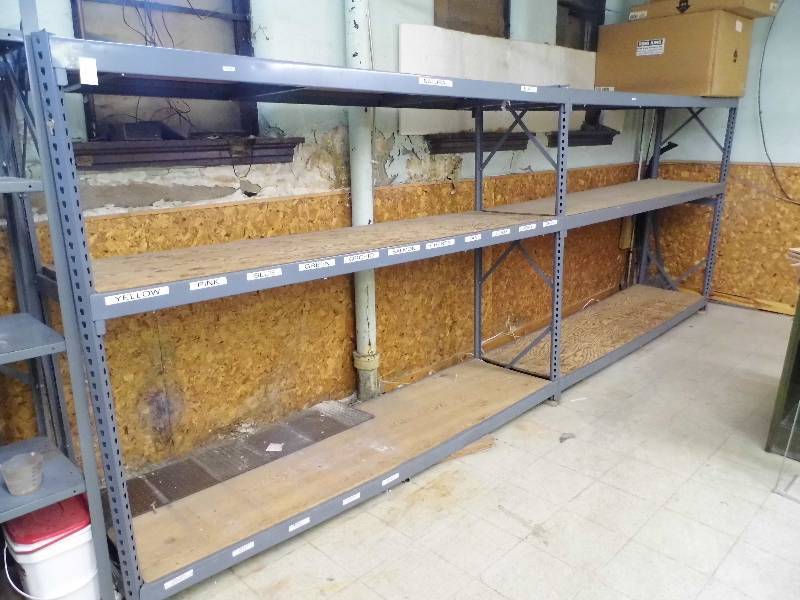 lot 31 image: 2 Sections Metal Shelving