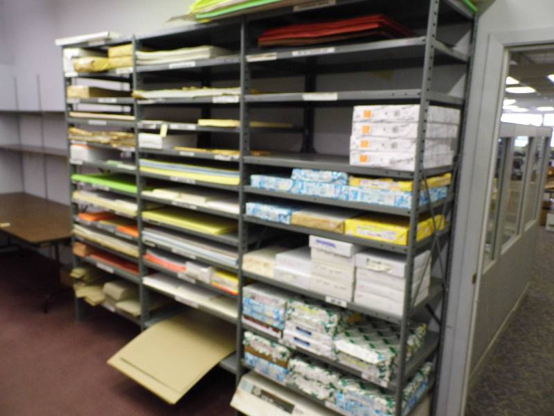 lot 53 image: 3 Sections Metal Shelving