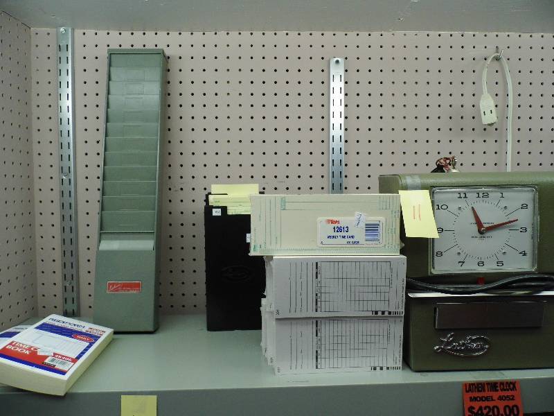 Time Clock w Time Sheets, Holder and Books