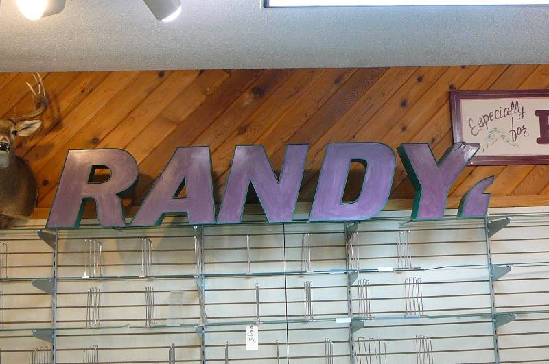 lot 18 image: Randys Metal Sign
