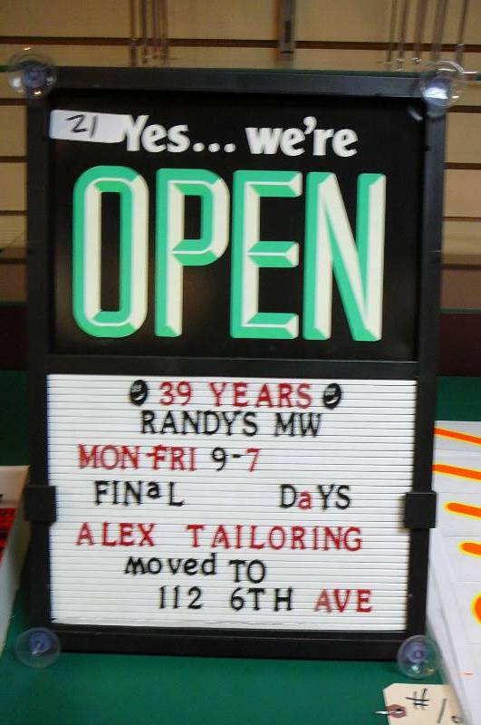 lot 21 image: Open sign & Reusable Window Numbers and Letters