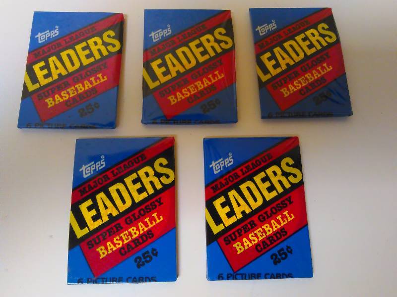 lot 557 image: 5 Cellophane, Leaders, 1986 Topps Baseball Cards (6 cards each)