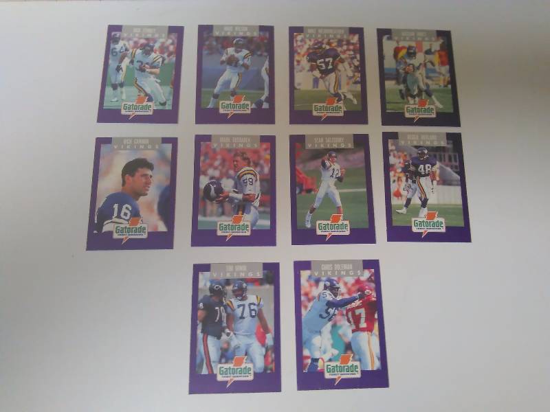 lot 604 image: 1991 Minnesota Vikings Gatorade Cards (set of 10), NFL Football