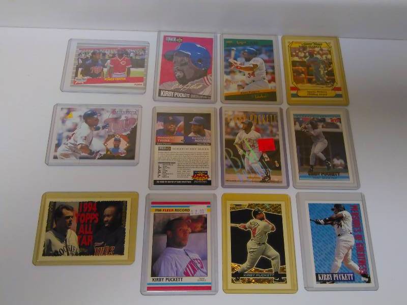lot 644 image: Kirby Puckett Cards (12) Baseball Cards, all in Hard Protective Cases