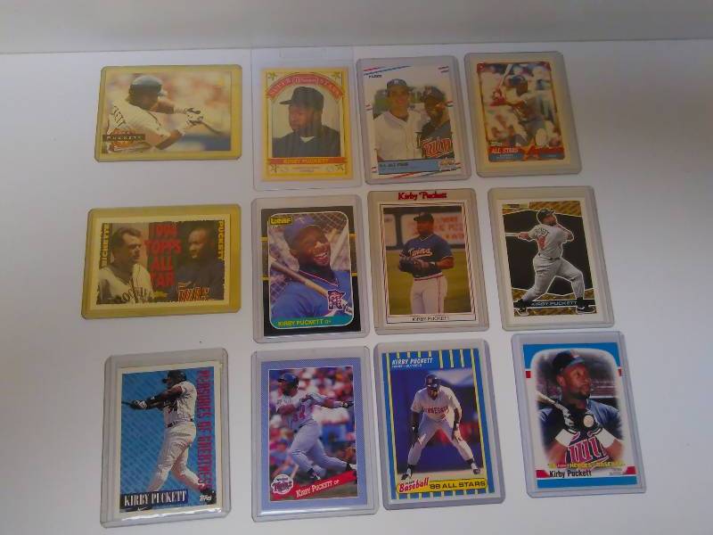 lot 645 image: Kirby Puckett Cards (12) Baseball Cards, all in Hard Protective Cases