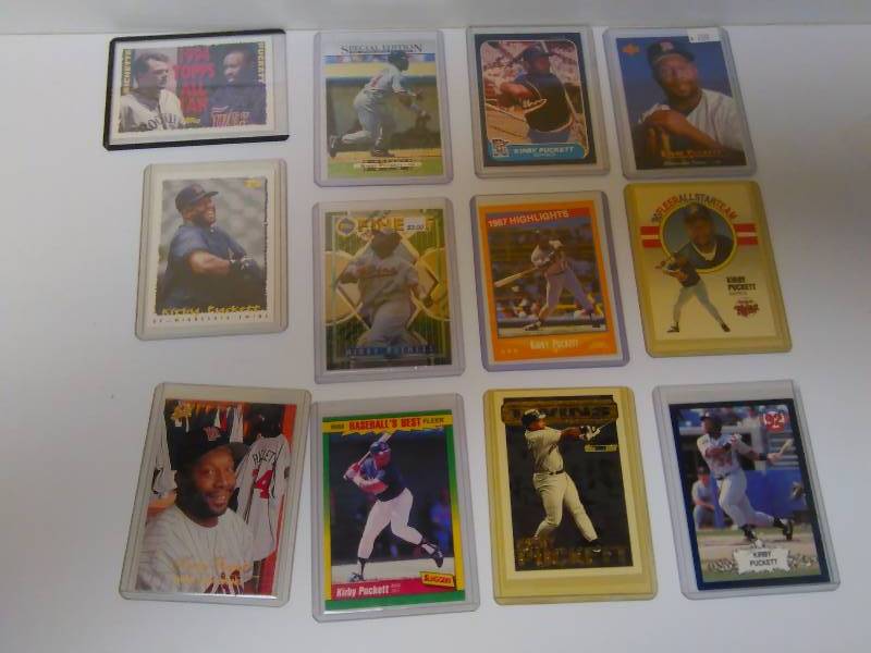 lot 648 image: Kirby Puckett Cards (12) Baseball Cards, all in Hard Protective Cases