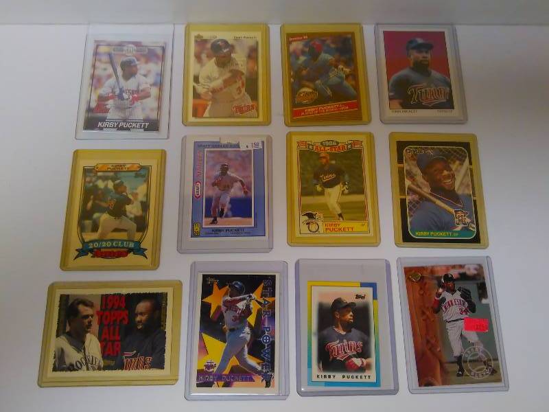 lot 649 image: Kirby Puckett Cards (12) Baseball Cards, all in Hard Protective Cases