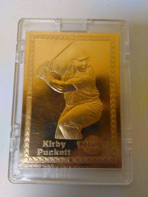 lot 653 image: 1994 Kirby Puckett, Baseball Card, Pro-mint, Numbered 001157, 22k Gold # 4