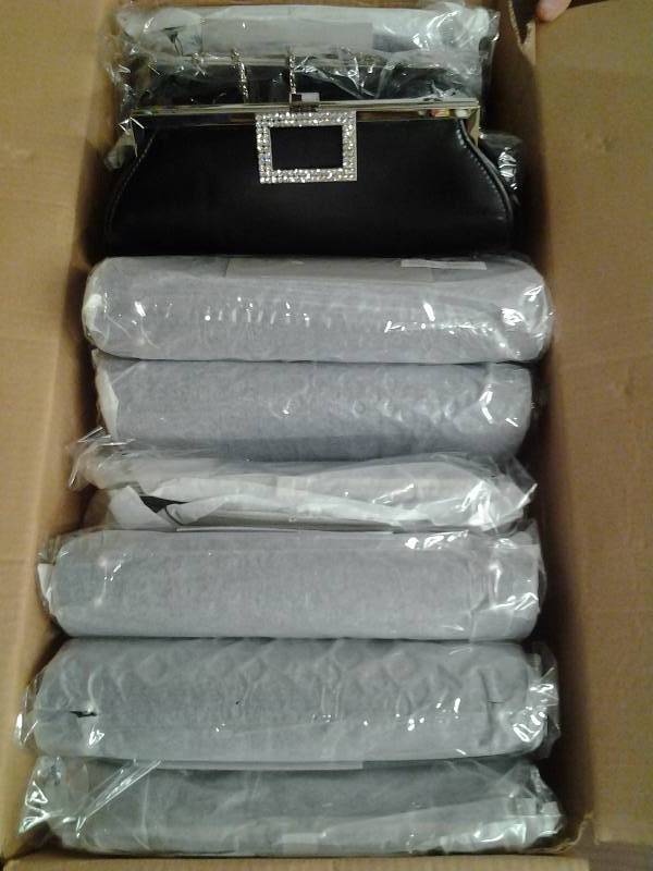 11 New Black Vinyl Rhinestone Clutches