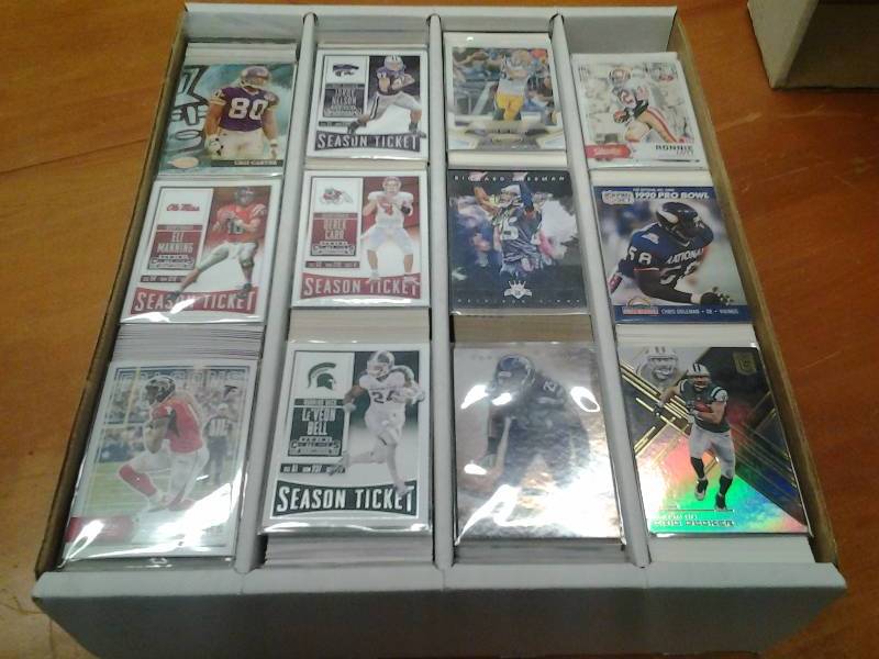 2500 Football Cards Mostly Upper Deck & Topps-Otherwise Various Years & Brands. Some Stars, Rookies,Vikings VG Cond.