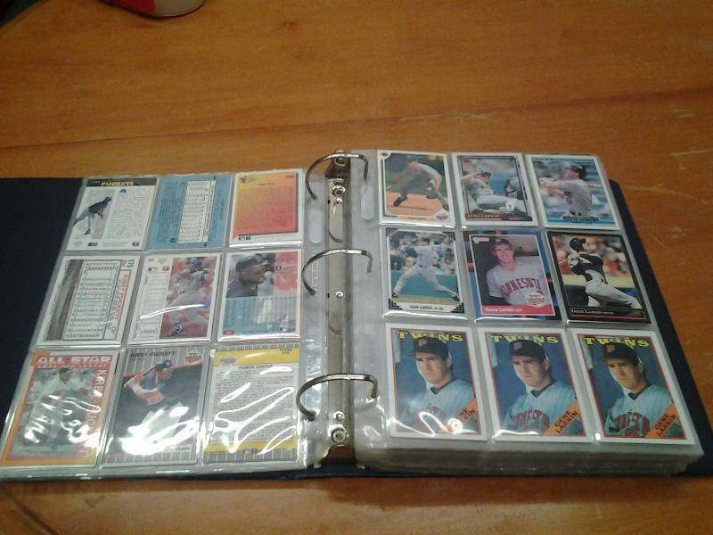 360 Baseball Cards All Twins-Mauer, Morris, Puckett (36), Rookies, Various Years & Brands, Multiples Of Some-Very Good Cond. In Album