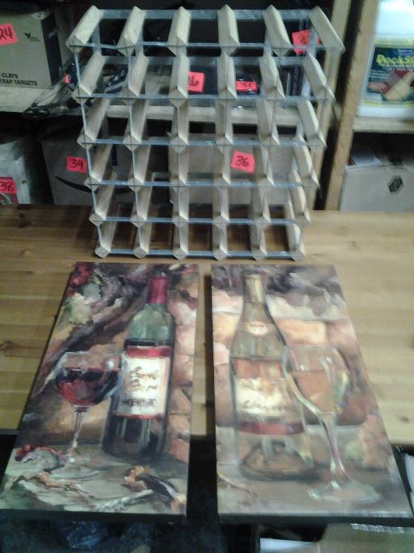 2-Wine Canvas Prints 12x24, 1-Wine Rack