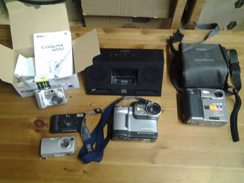 4 Digital Cameras, I-Pod Dock