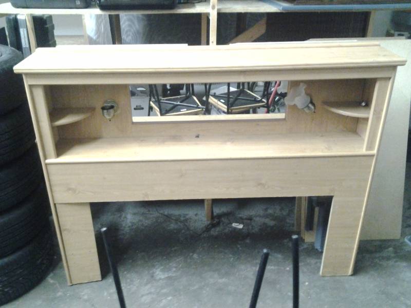 Queen Size Head Board Mirrored 63 Inch Wide