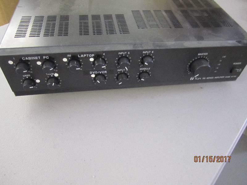 lot 24 image: TOA Amplifier A-712, powers on...