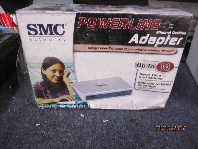 lot 90 image: SMC Powerline Ethernet Adapter, new...