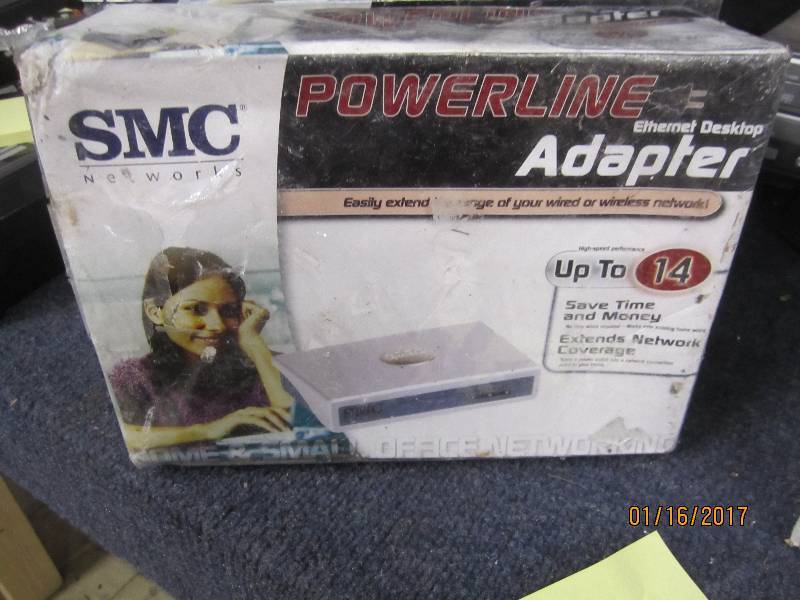 lot 91 image: SMC Powerline Ethernet Adapter, new...