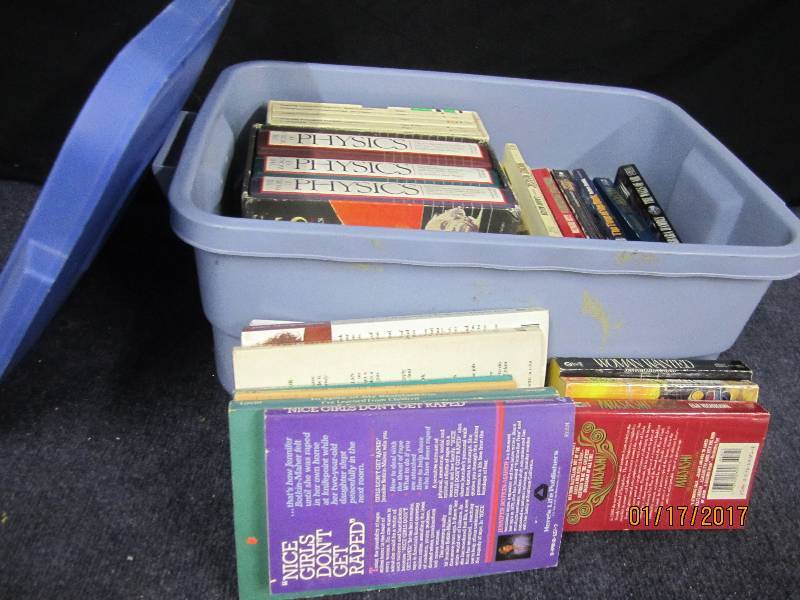 lot 140 image: Assorted Title Books in Rubbermaid ...