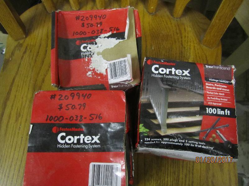 lot 254 image: 3 Pkg of Cortex Hidden Fastening Sy...