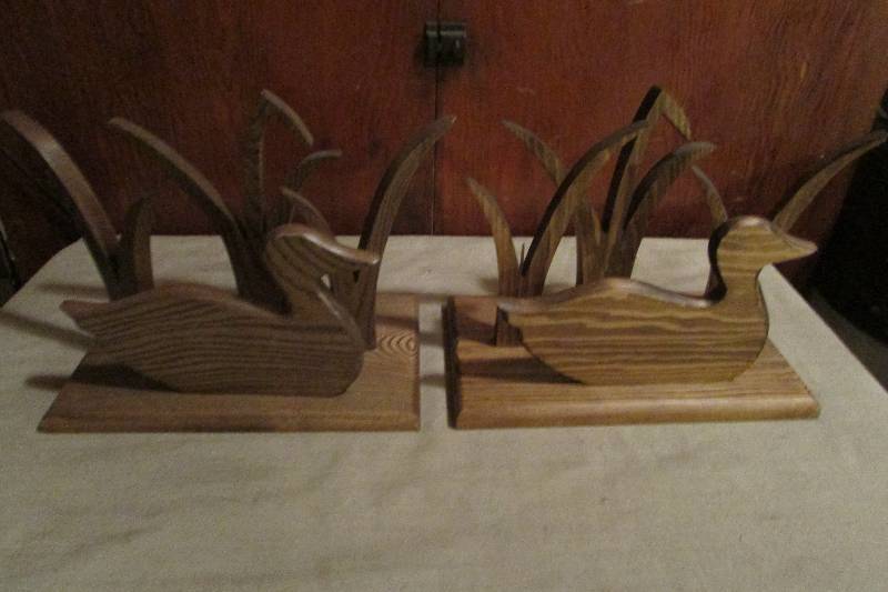 Wooden Waterfowl Bookends