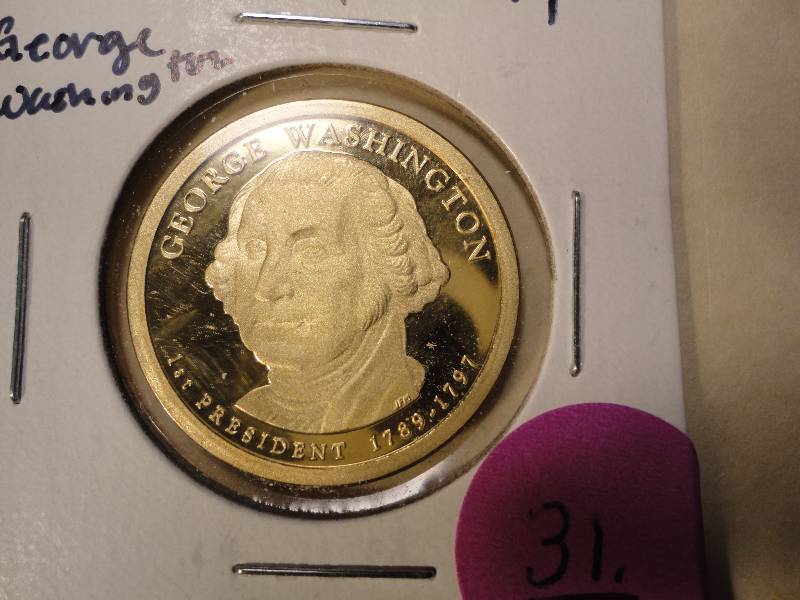 2007 S Proof George Washington Dollar, 1964 D Silver Washington Quarter, 1964 D Silver roosevelt Dime