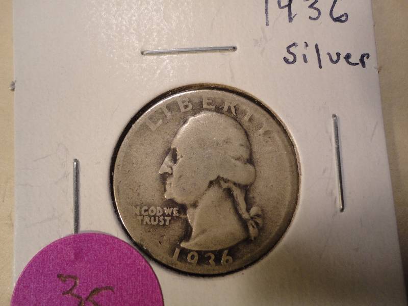 4 Washington Quarters - 1936 Silver, 1964 D Silver, 1976 D Clad, 1995 P Clad