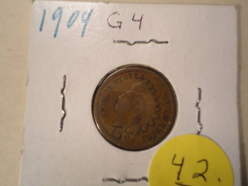 Indian Head Pennies and Buffalo Nickels - 1904 Indian Head Penny, 1906 Indian Head Penny, 1928 Buffalo Nickel, 1937-D Buffalo Nickel