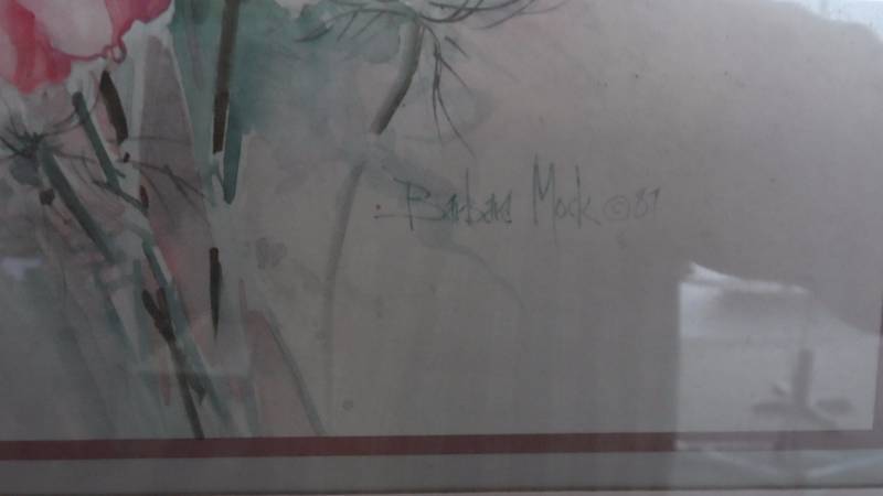lot 45 image: Barbra Mock Floral Painting