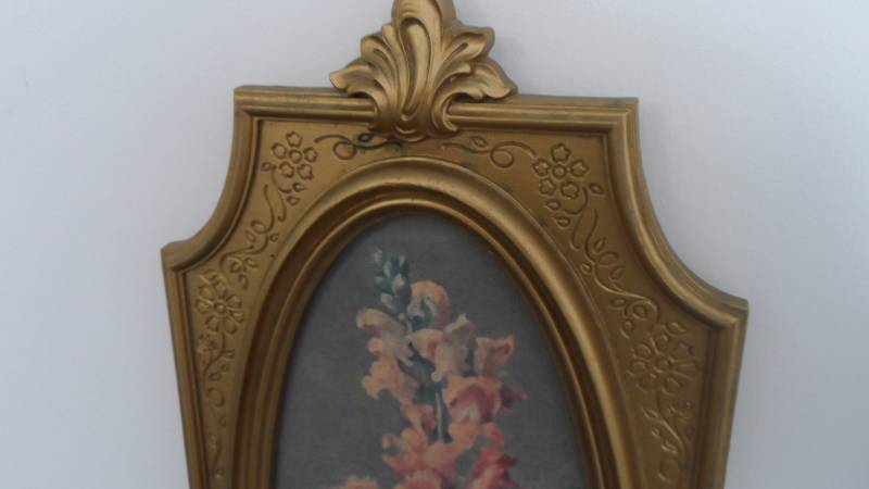 lot 47 image: Two Floral Embossed Paintings