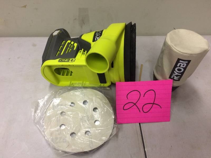lot 22 image: Ryobi Sanders One 18Volt 5 in. Cordless Random Orbit Sander