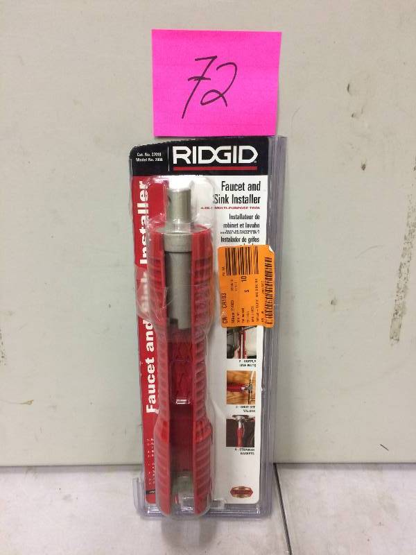 lot 72 image: Ridgid Faucet Sink Installer