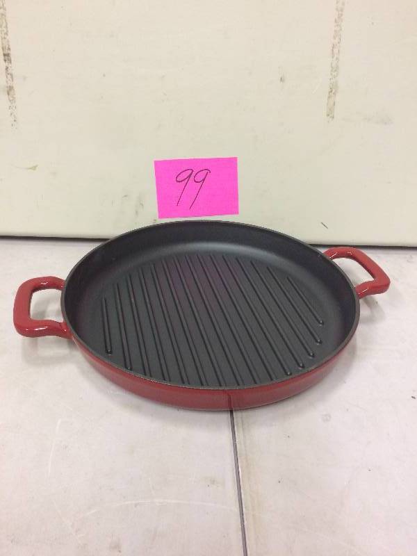 lot 99 image: Enamel  Cast Iron Grill Never used