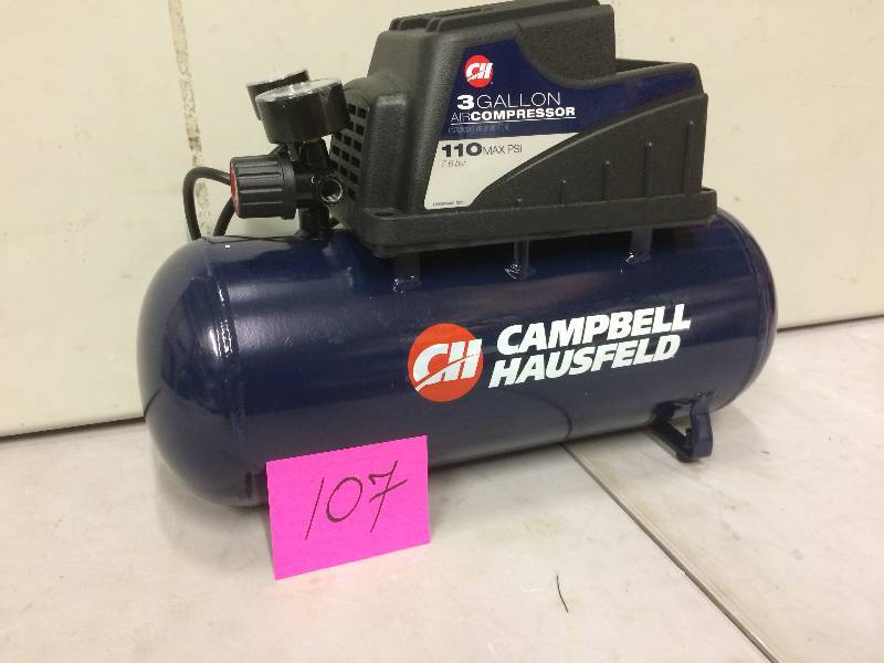 lot 107 image: Campbell Hausfeldt 3 gal Compressor