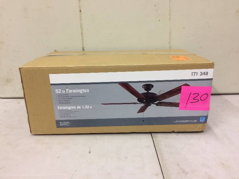 lot 130 image: Farmington 52 in Ceiling Fan Open Box