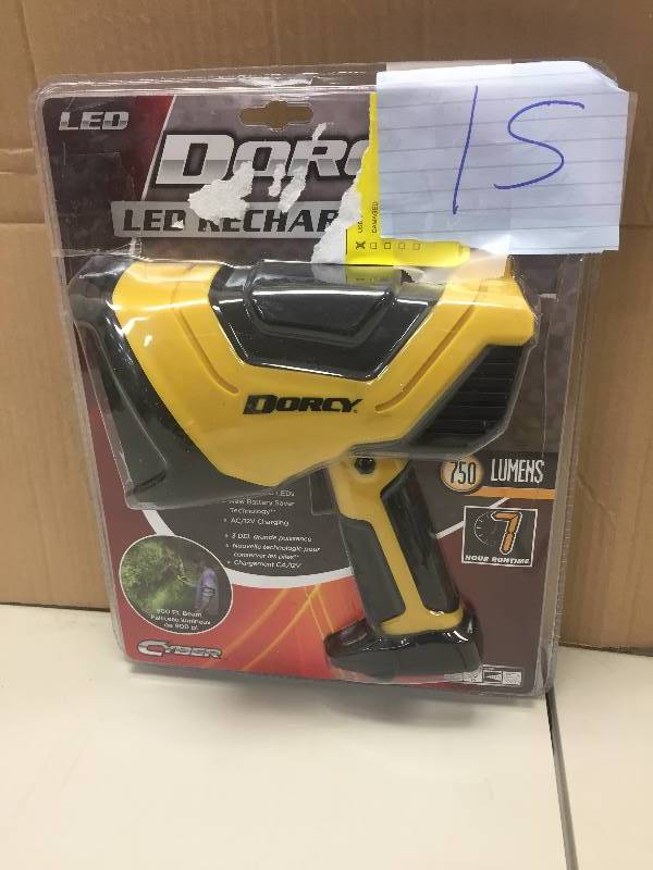 lot 15 image: DORCY 41-1080 750-Lumen Rechargeable LED Spotlight