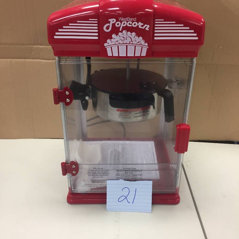 lot 21 image: West Bend Stir Crazy Theater Popcorn Machine  never used