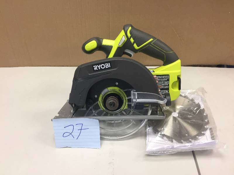 lot 27 image: Ryobi ONE 18-Volt 6-12 in. Cordless Circular Saw (Tool Only) Never used