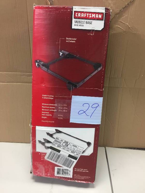 lot 29 image: Craftsman Mobile Base never used