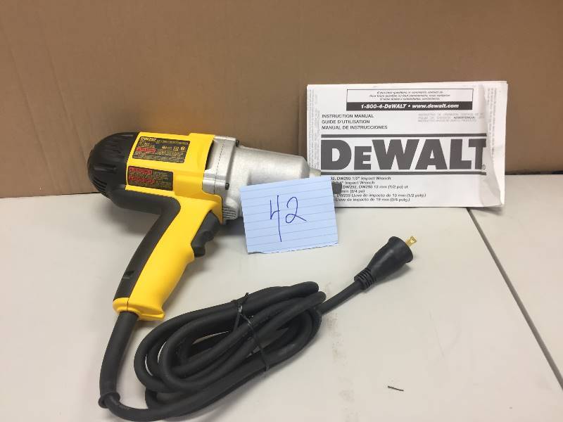 lot 42 image: Dewalt Impact Wrench with Detent Pin Anvil-DW292 never used