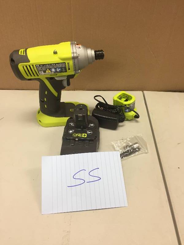 lot 55 image: Ryobi ONE 18-Volt Lithium-Ion 14 in. Cordless Impact Driver Kit