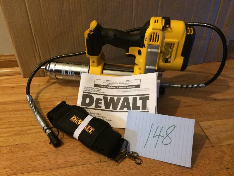 lot 148 image: DEWALT DCGG571B 20-volt MAX Lithium Ion Tool Only Grease Gun