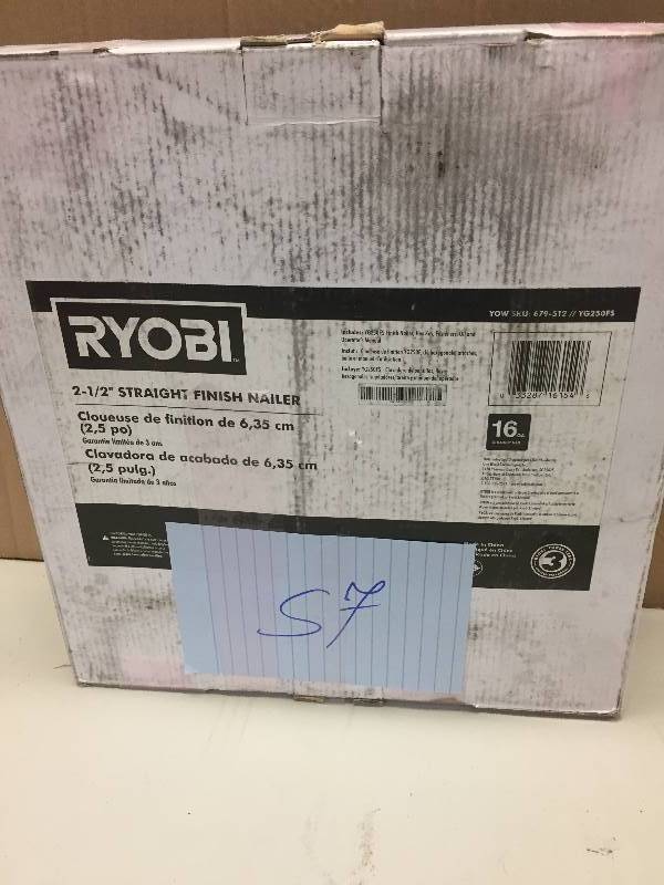 lot 57 image: Ryobi 2 12 Straight Finish Nailer never used