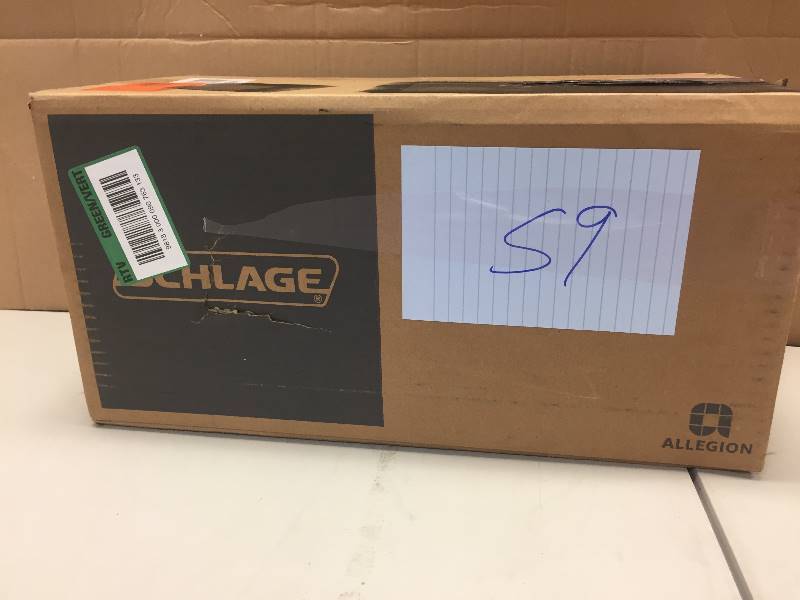 lot 59 image: Schlage Connect Camelot Bright Brass Touchscreen Deadbolt with Alarm and Handleset with Accent Interior Lever Model#  FE469NX ACC 605 CAM LH